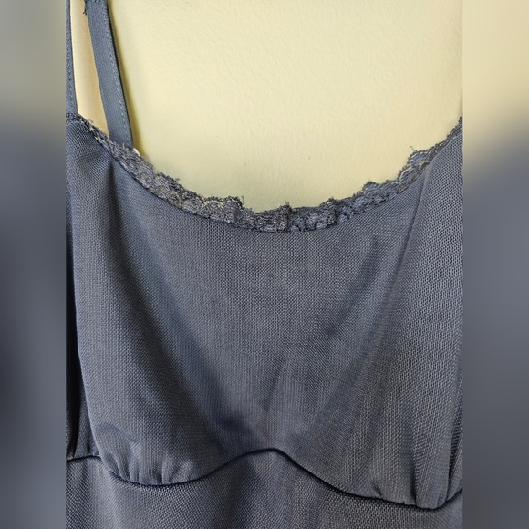 NWOT Wild Fable Women's Blue Sleveless Mesh Asymmetrical Ruffle Hem Dress, XS - Picture 7 of 10